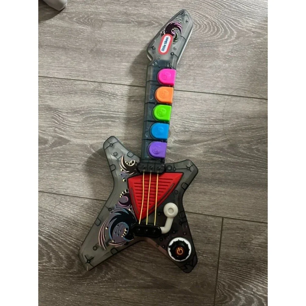 Little Tikes Light Up Musical Toy Guitar Kids Electric Sound Buttons Works 18